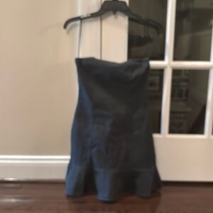 Strapless denim mini dress